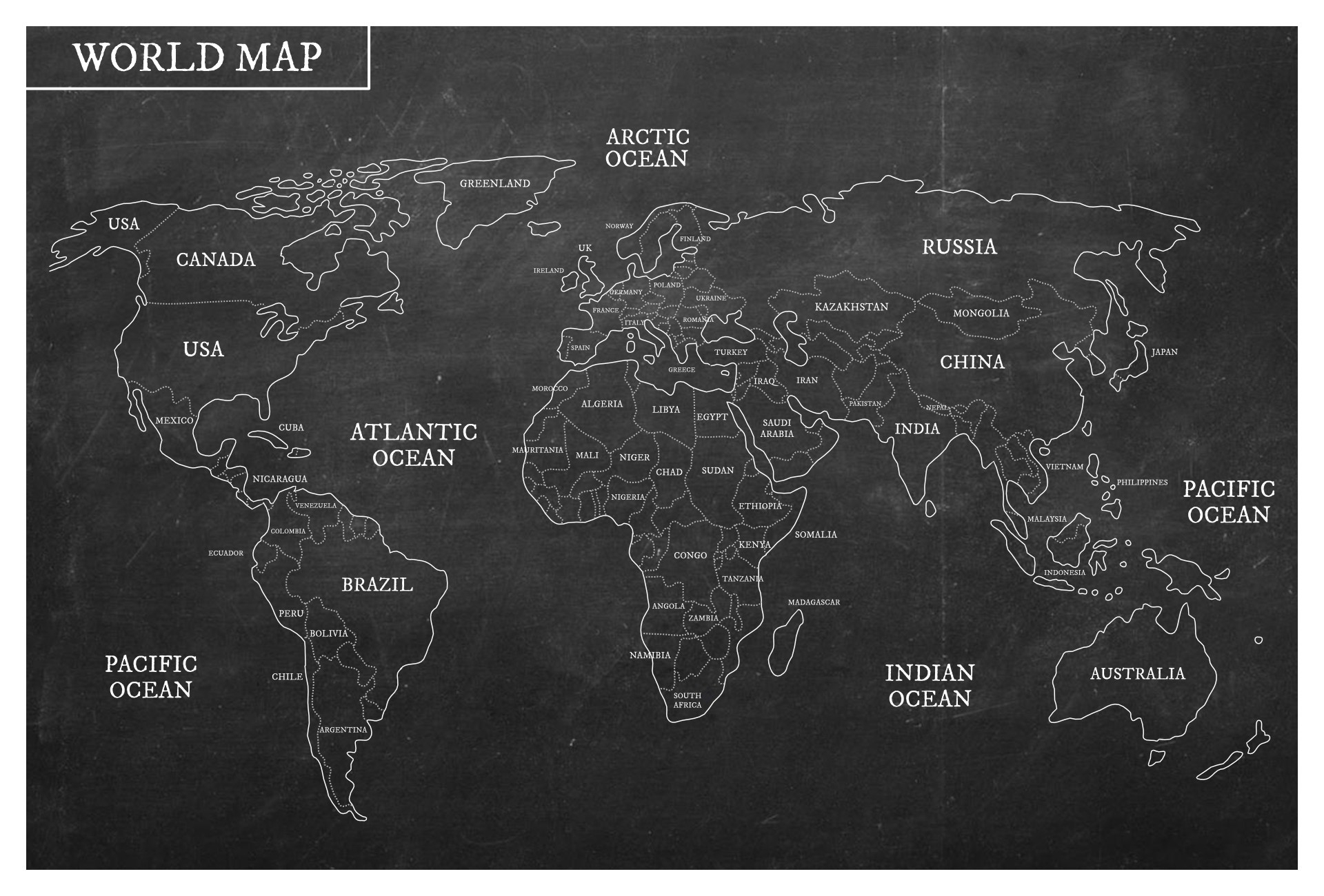 Printable Map Of World With Countries
