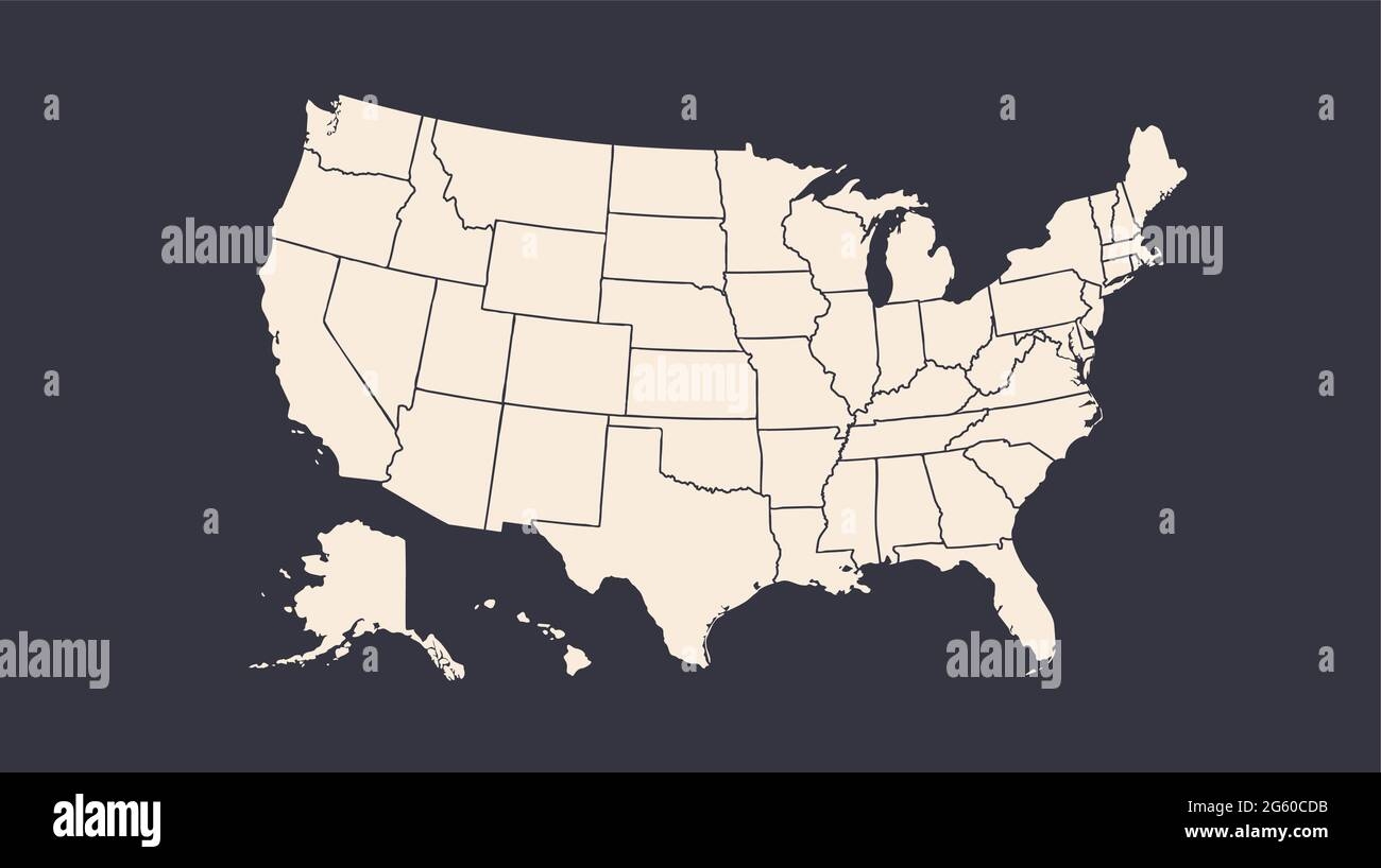 Black Usa Map Hi res Stock Photography And Images Alamy