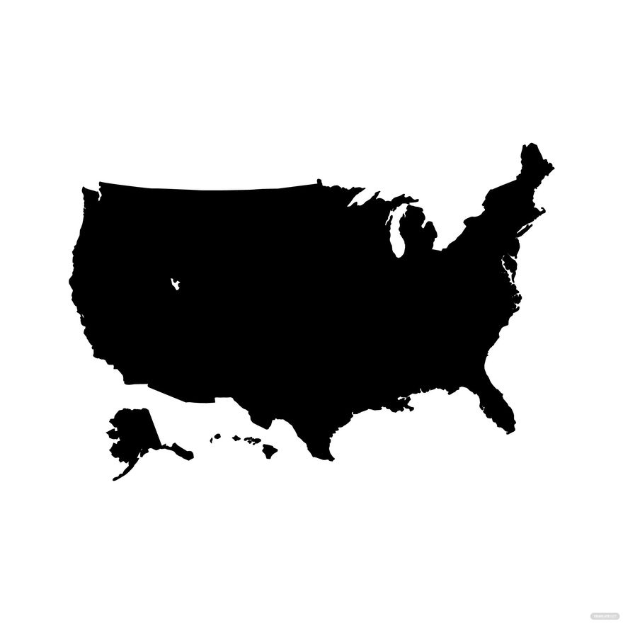 Map Of United States Black And White Printable