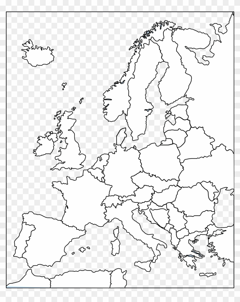 Blank Map Europe Blank Map Rivers Clipart 1403872 PikPng