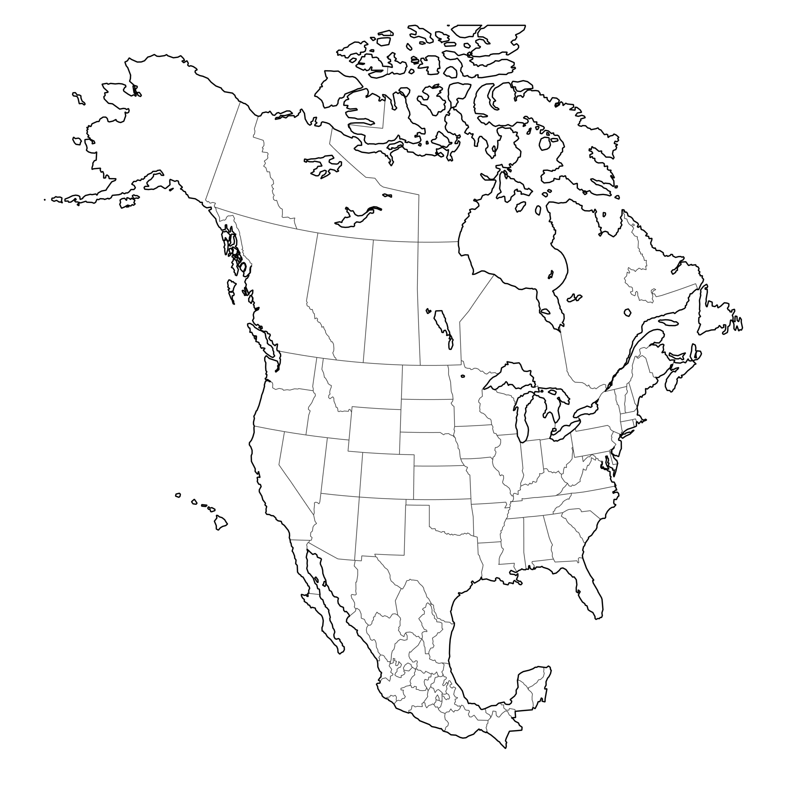 Printable Map Of Usa Blank
