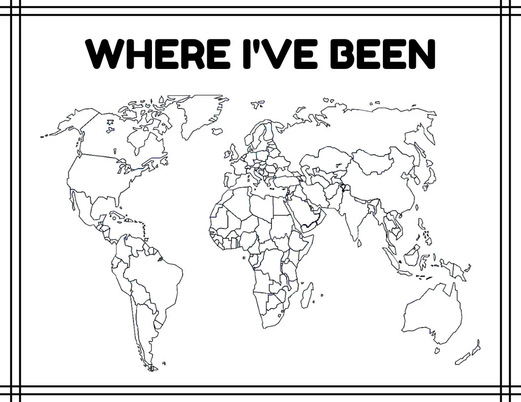 Blank World Map Coloring Etsy