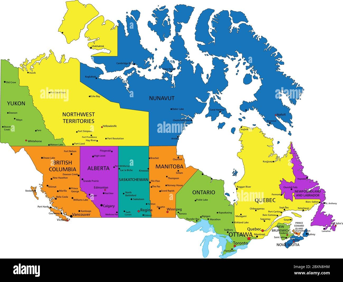 Canada Political Map Hi res Stock Photography And Images Alamy