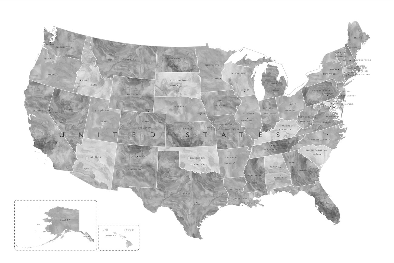 Printable Map With States And Capitals