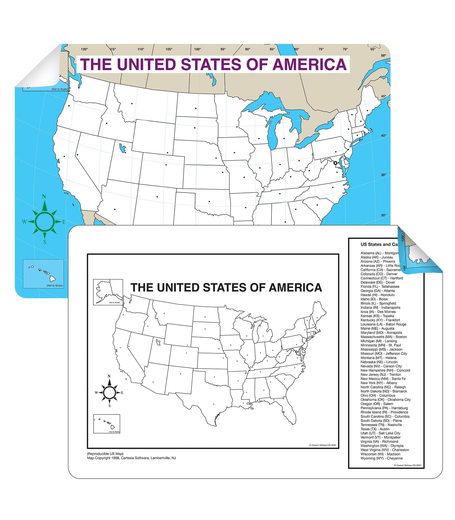 Carson Dellosa U S Map Chart 3091 Amazon in Office Products