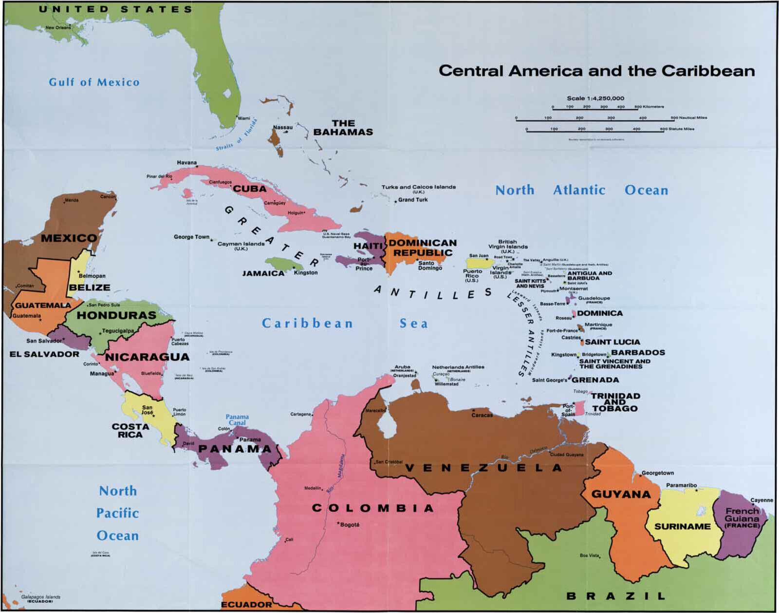 CENTRAL AMERICA CARIBBEAN MAPS Worksheets Library