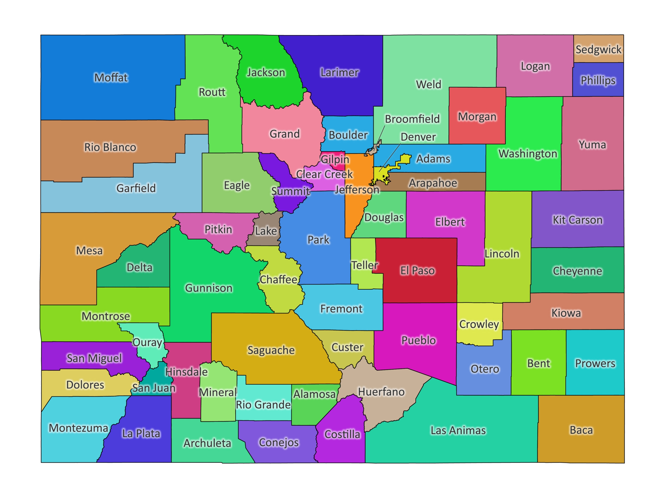 Colorado Labeled Map Labeled Maps