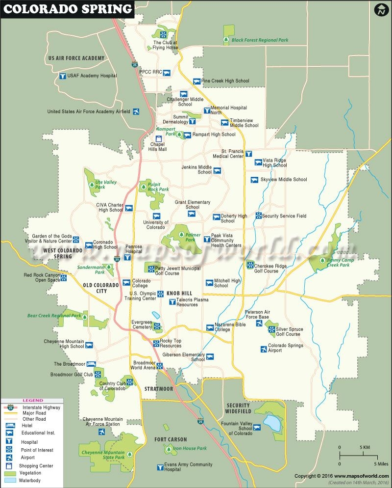 Colorado Springs Map Map Of Colorado Springs Colorado Worksheets Library