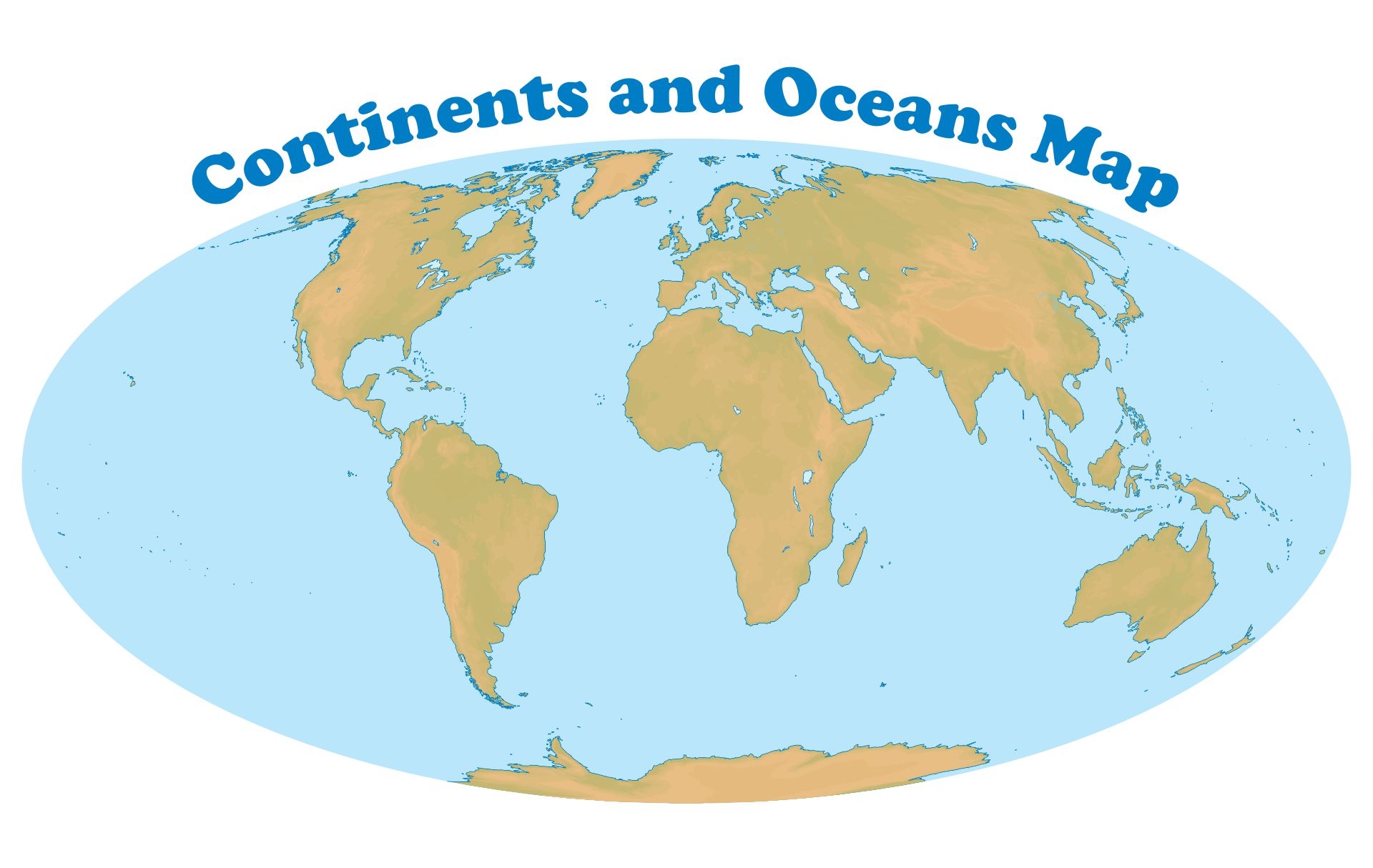 Continents And Oceans Map 10 Free PDF Printables Printablee