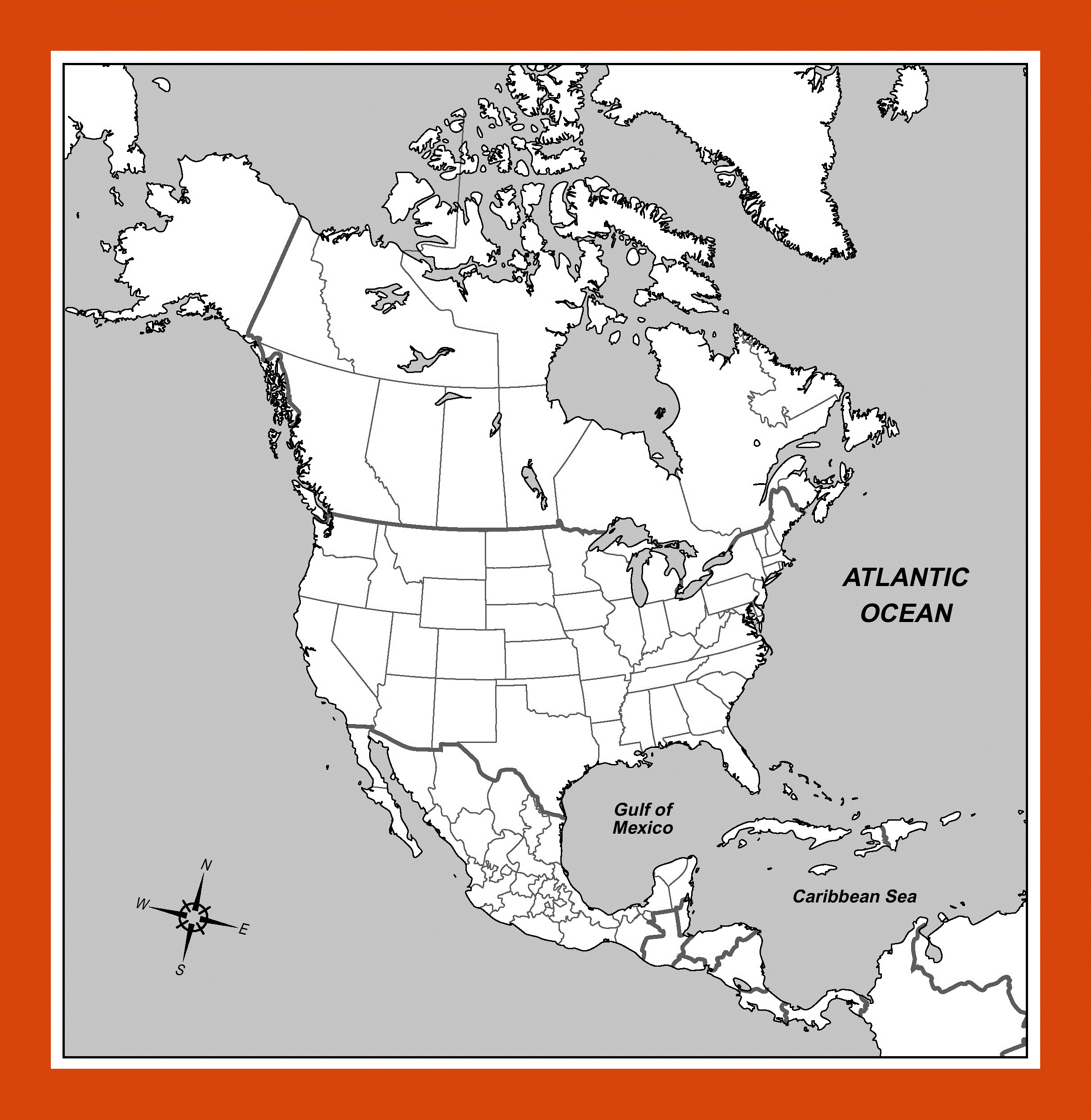 Contour Political Map Of North America Maps Of North America 