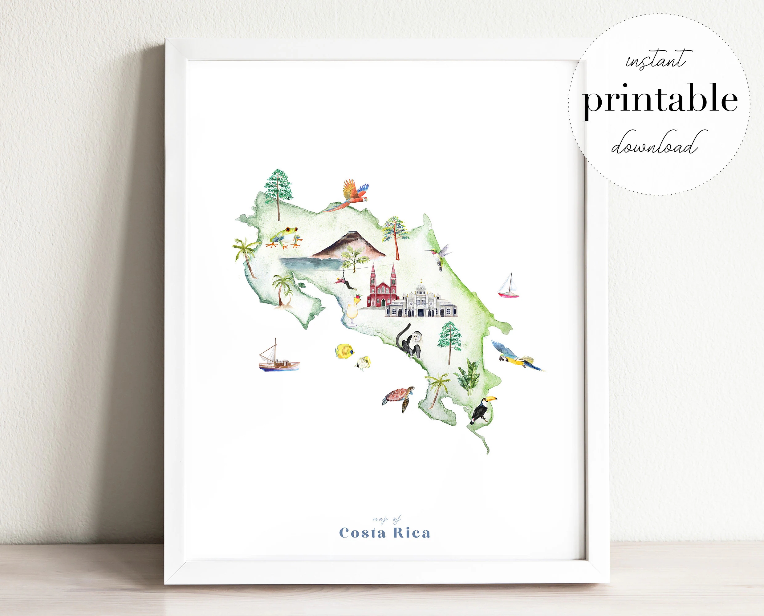 Printable Map Costa Rica