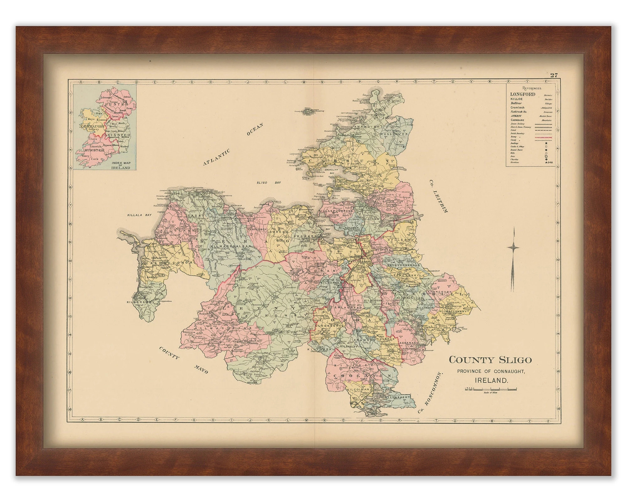 COUNTY SLIGO Ireland 1901 Map Replica Or Genuine Original