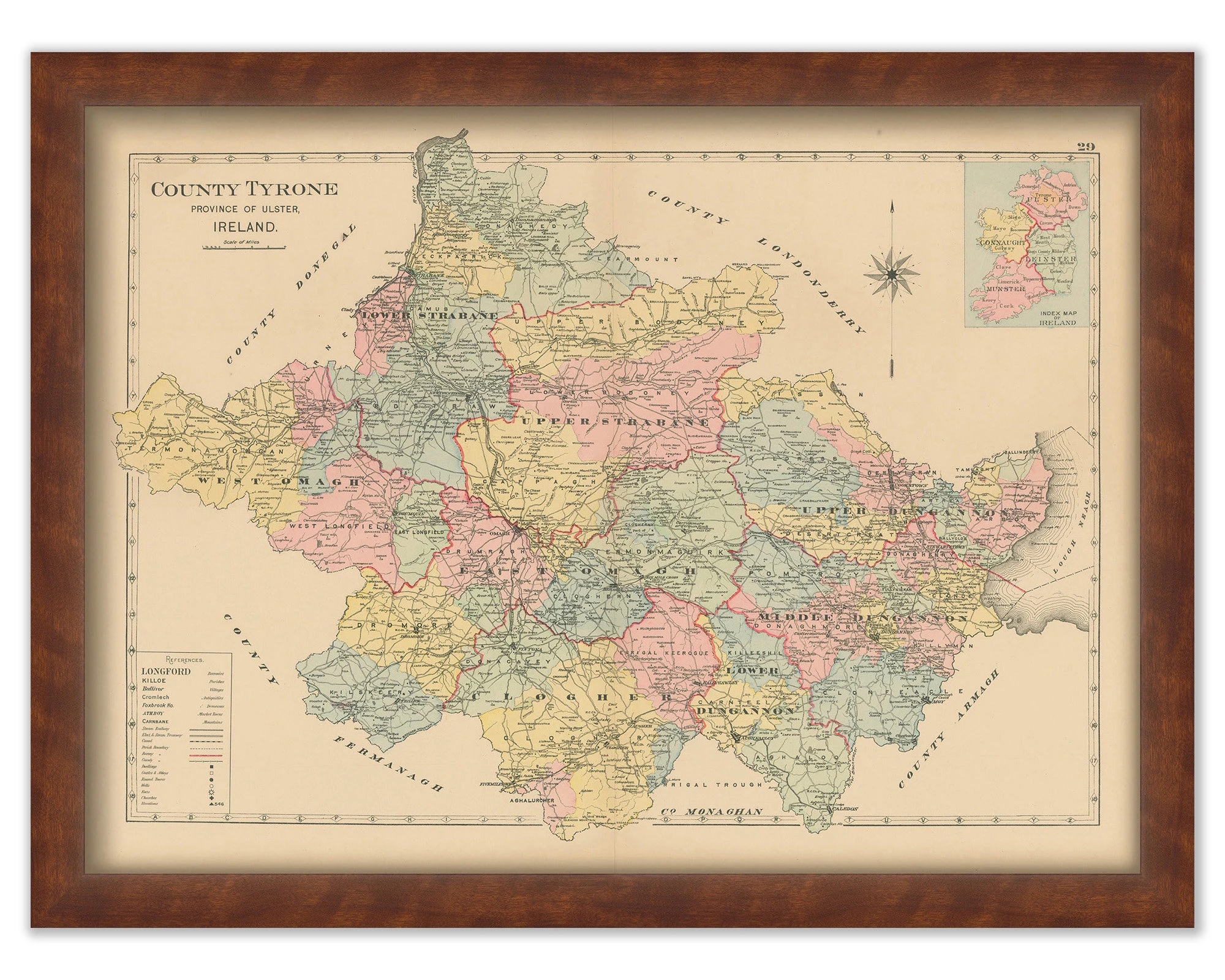 COUNTY TYRONE Ireland 1901 Map Replica Or Genuine ORIGINAL Etsy