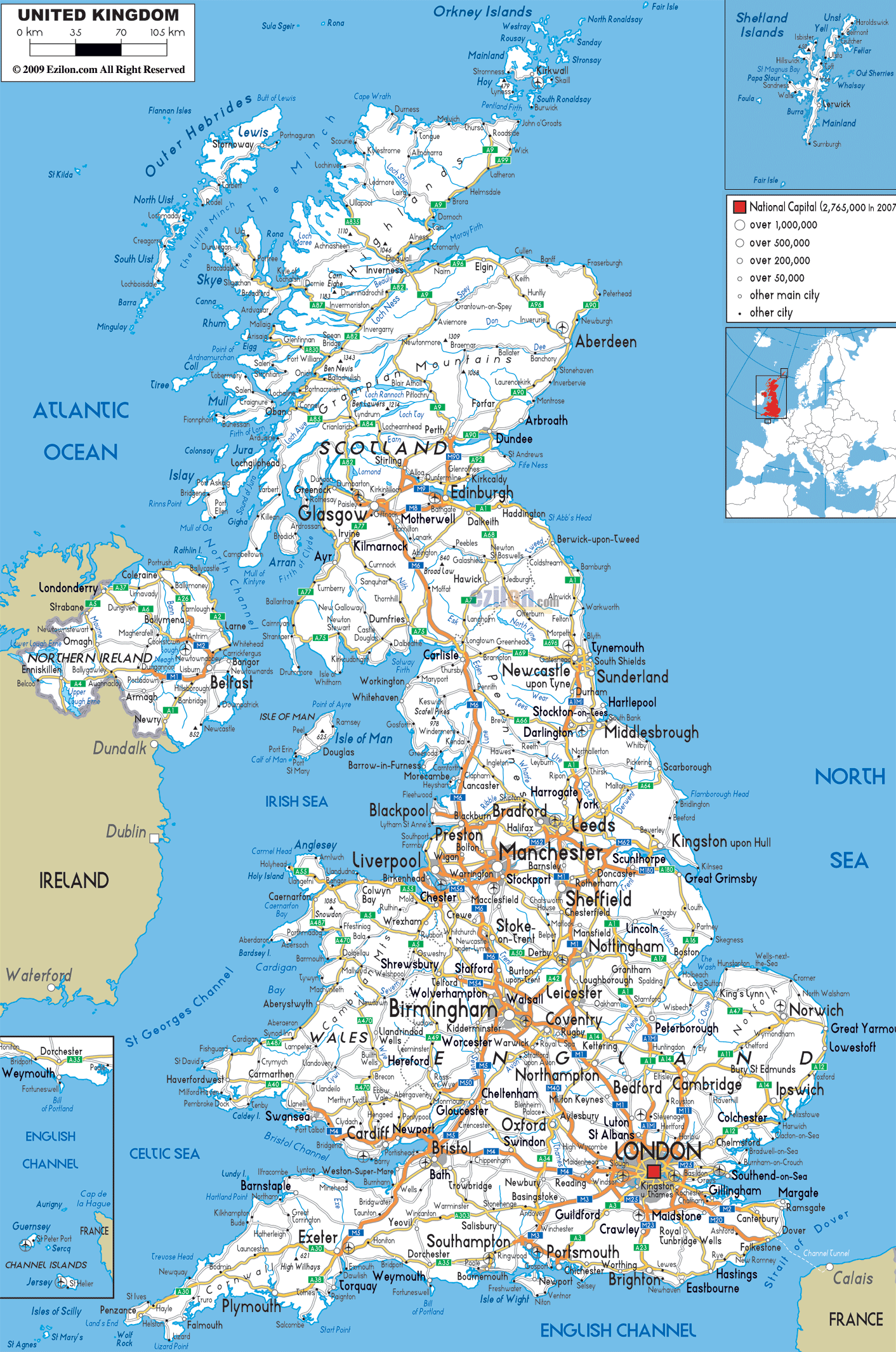 Detailed Clear Large Road Map Of United Kingdom Ezilon Maps Worksheets Library