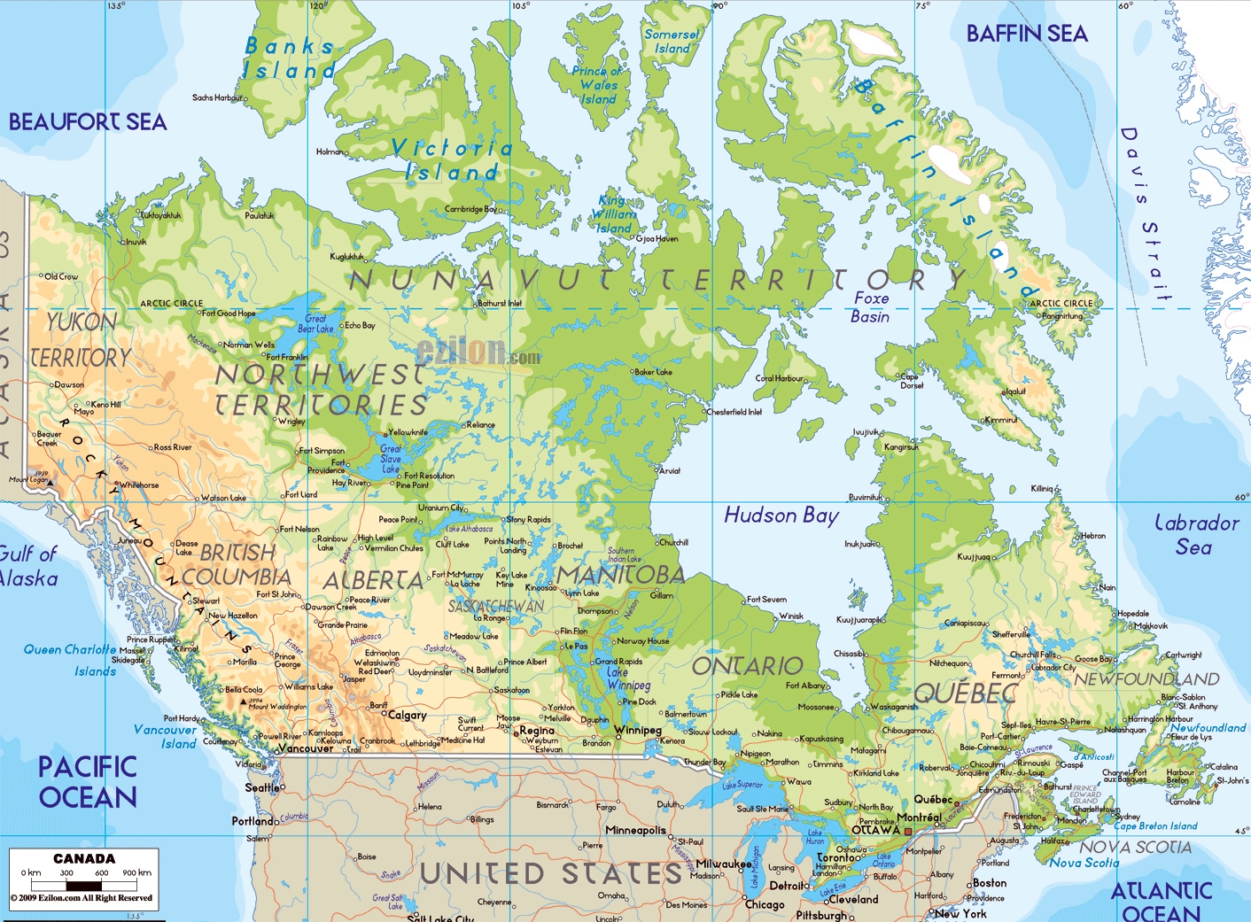 Printable Map Canada