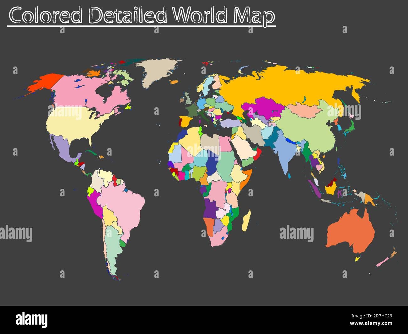 Detailed World Map Hi res Stock Photography And Images Alamy