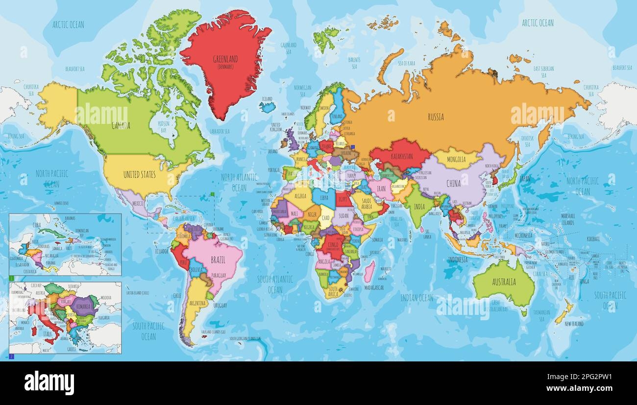 Detailed World Map Hi res Stock Photography And Images Alamy