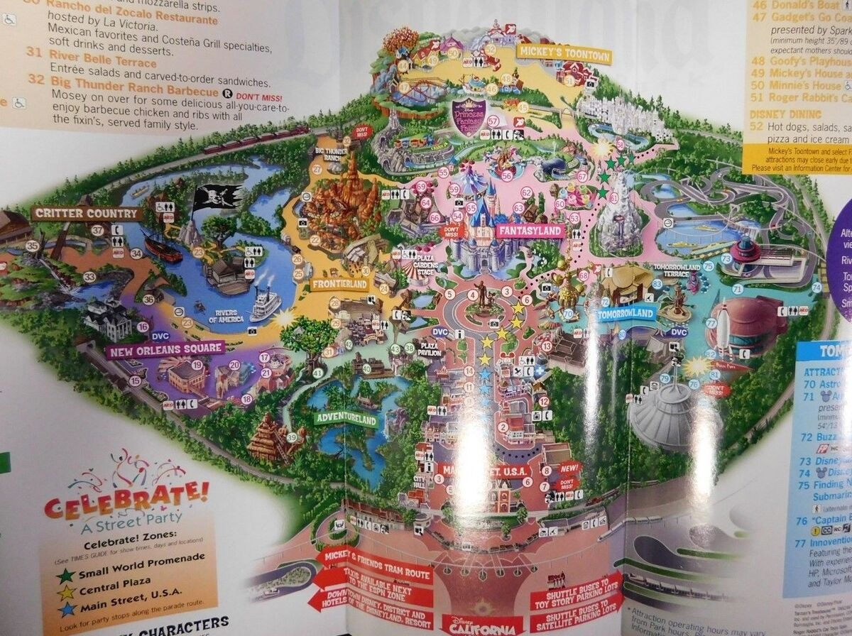 Disneyland 55th Anniversary Celebration Park Map Guide By Kodak 
