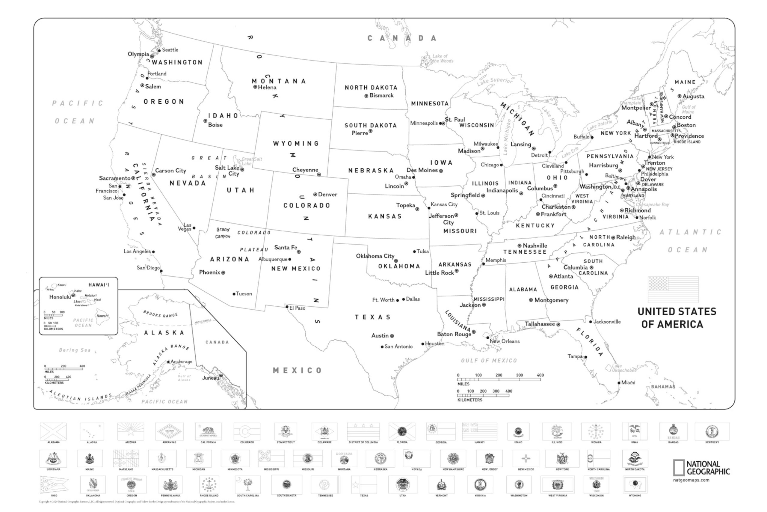 Download And Color A Free World Or United States Map With Flags National Geographic