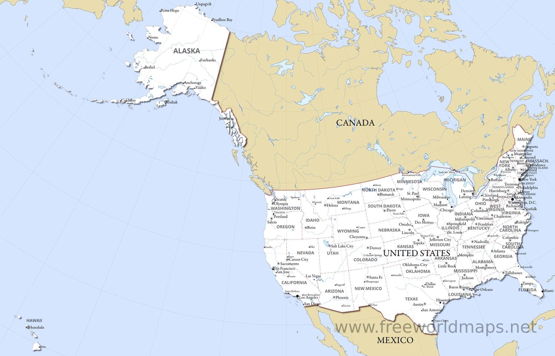 Free Printable Map Of Usa States