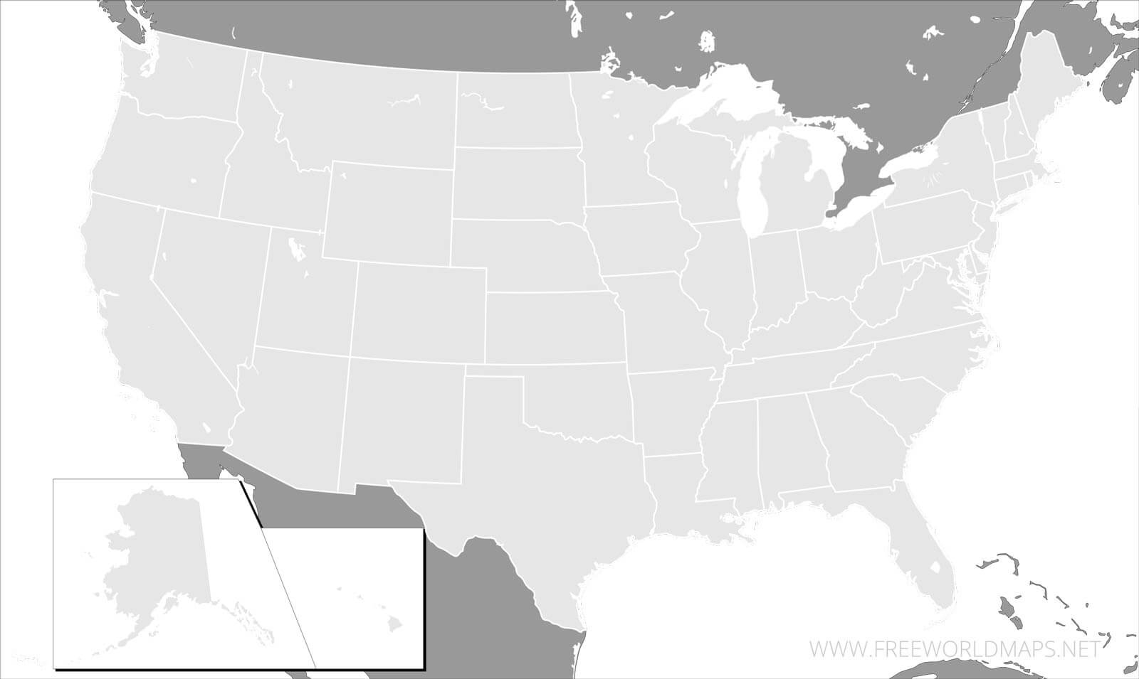 Printable Blank Us State Map