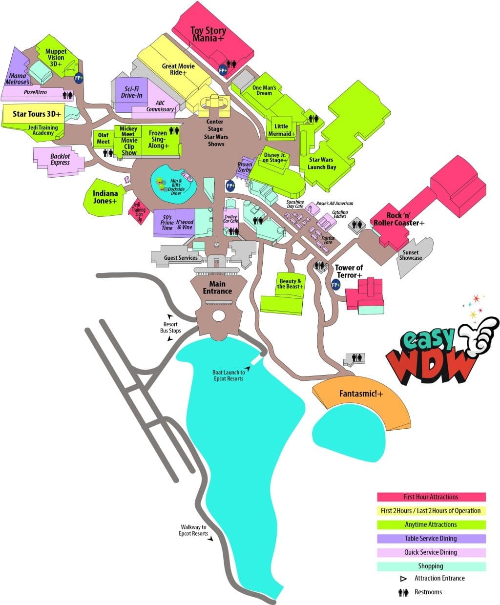 Hollywood Studios Printable Map