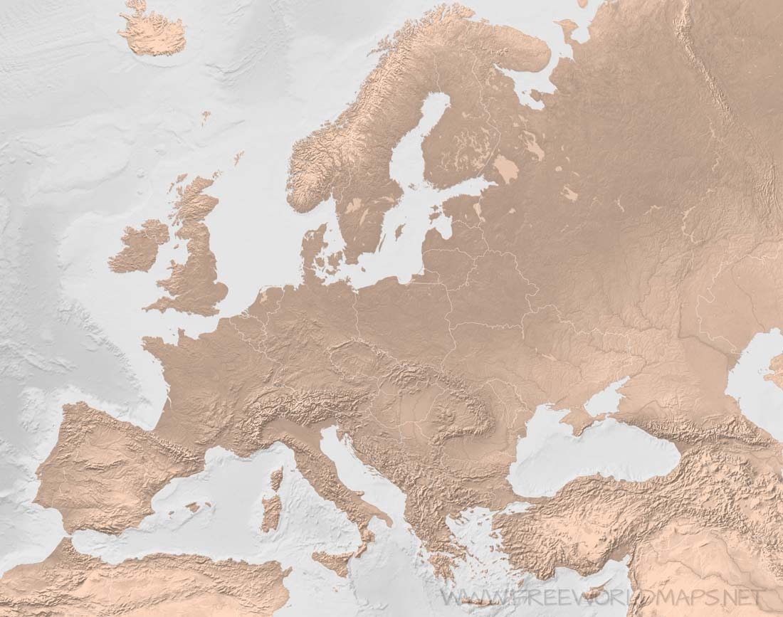 Printable Blank Europe Map