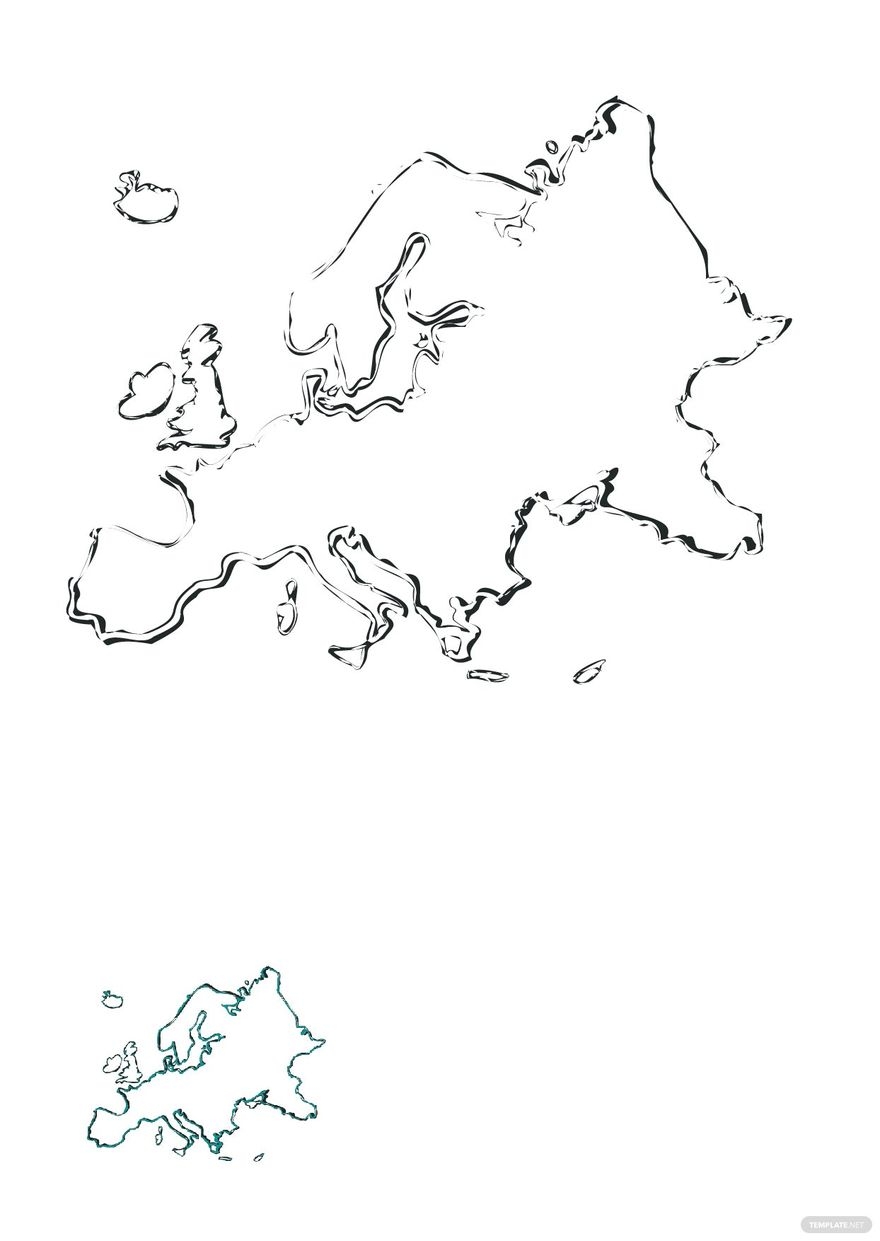 Europe Map Outline Coloring Page In PDF Download Template
