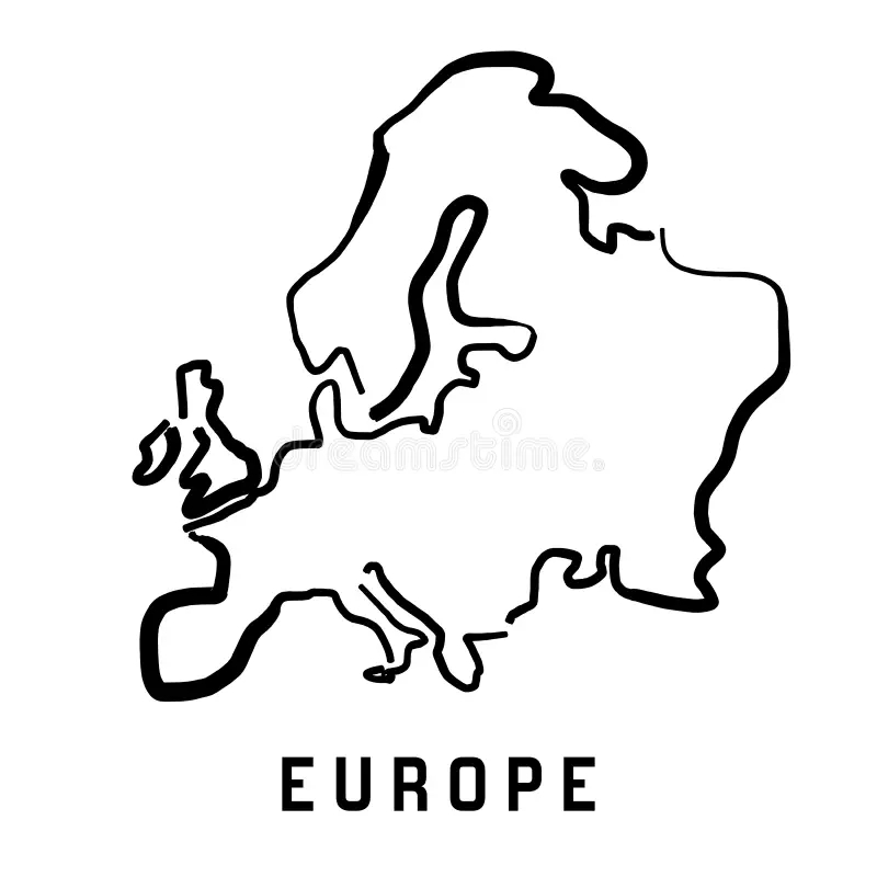 Europe Simple Outline Stock Vector Illustration Of Logo 87376416