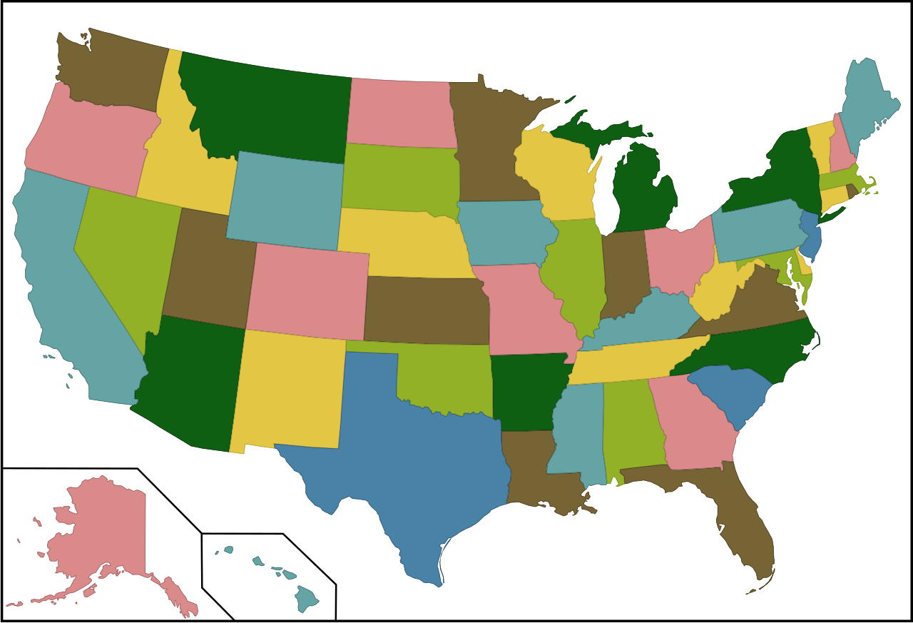 Printable Blank Map Of The United States Of America