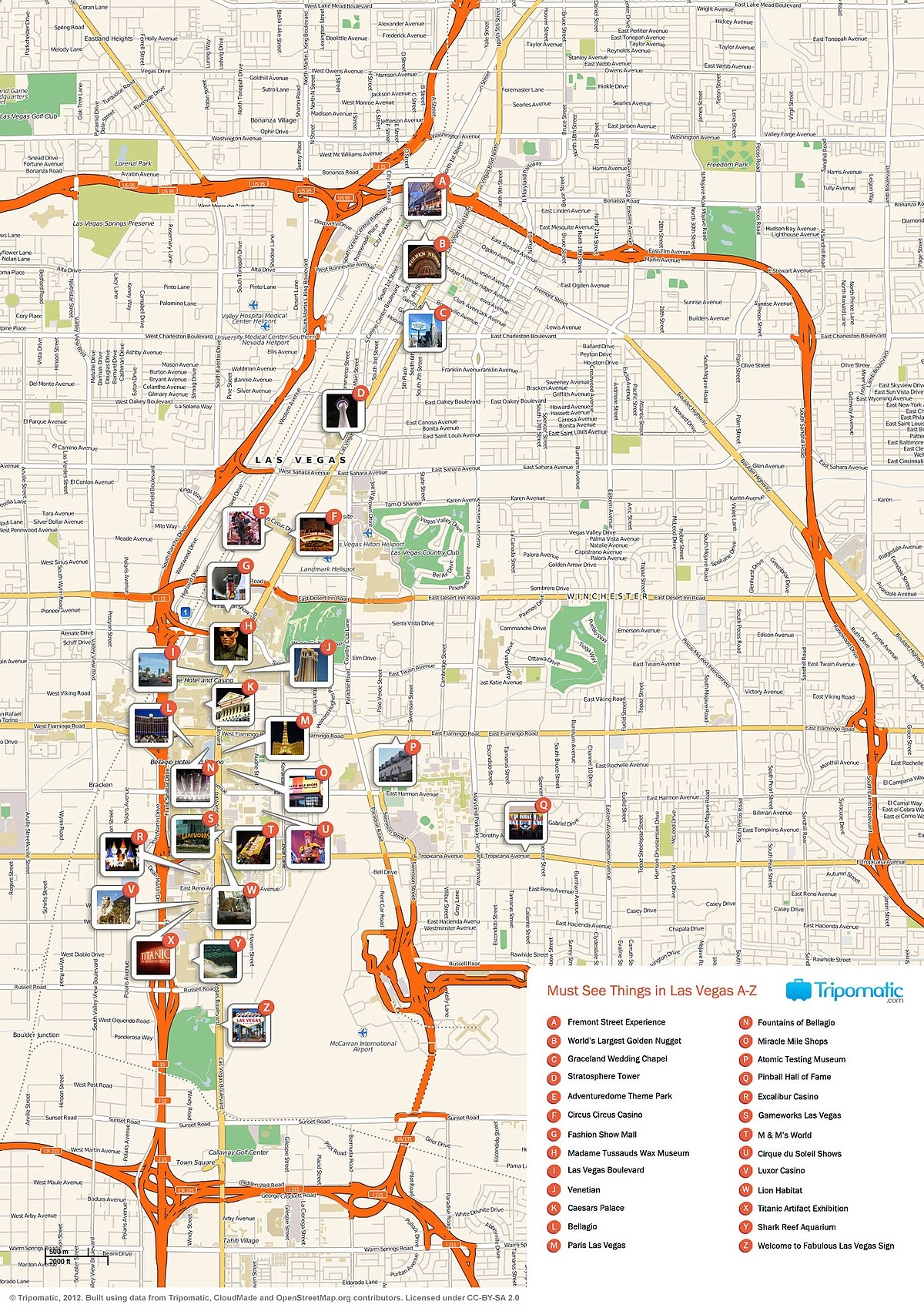 Printable Vegas Strip Map