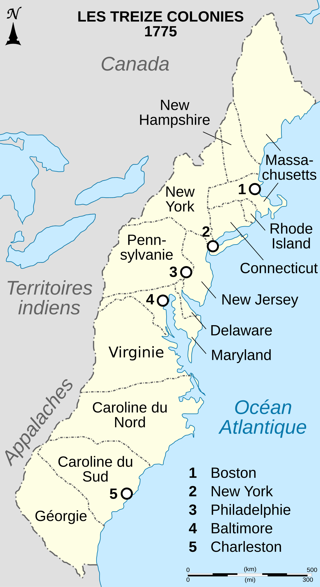 File Thirteen Colonies 1775 Map fr svg Wikimedia Commons