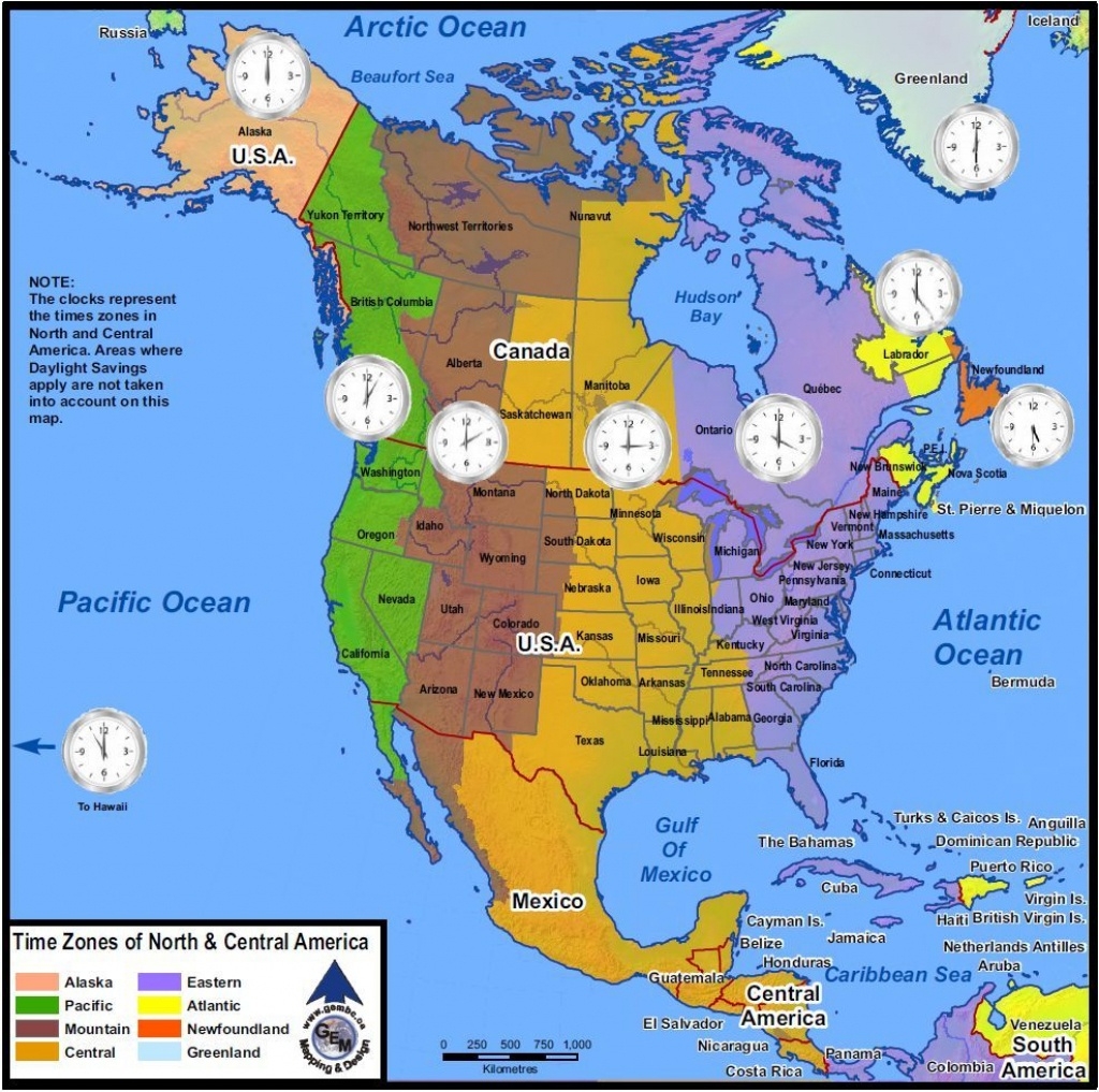 Printable Map Of United States Time Zones