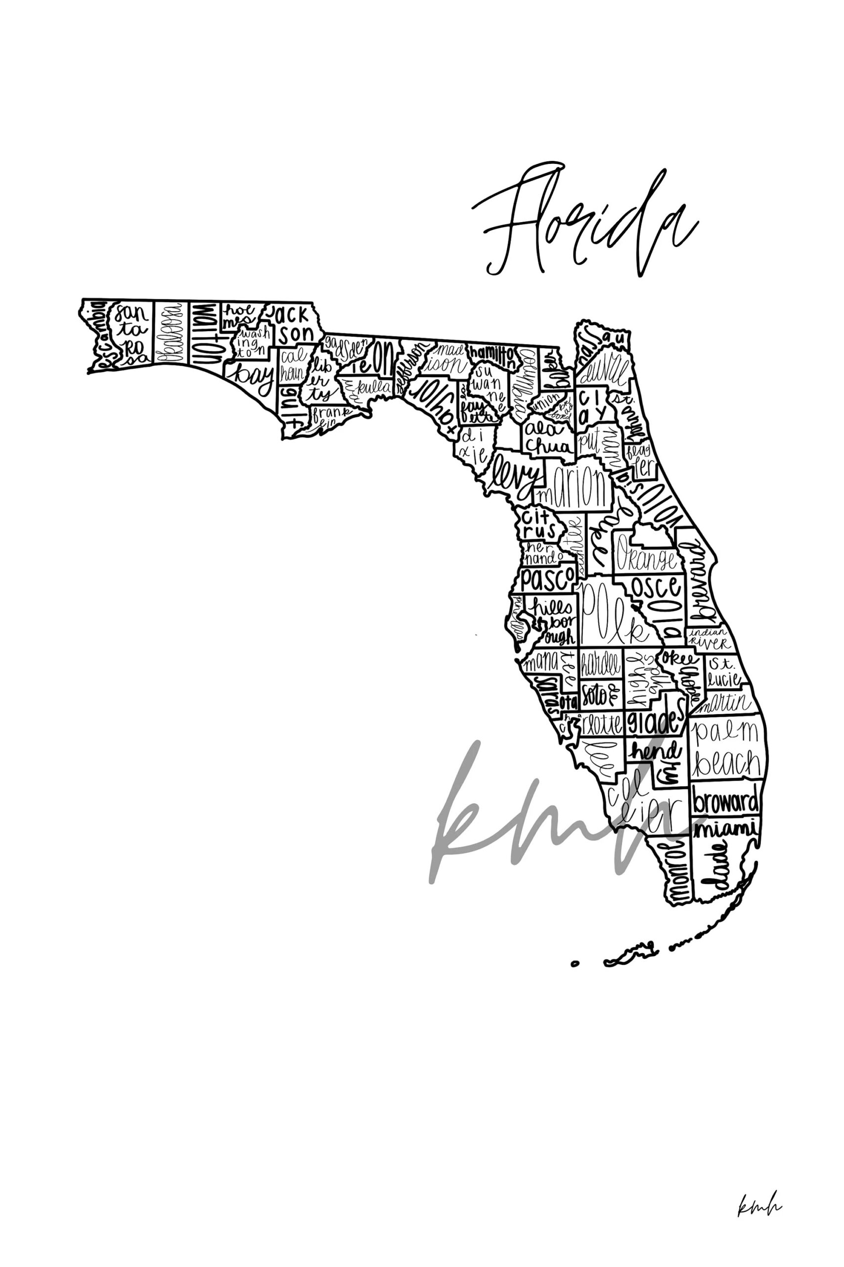 Printable Map Of Florida Counties