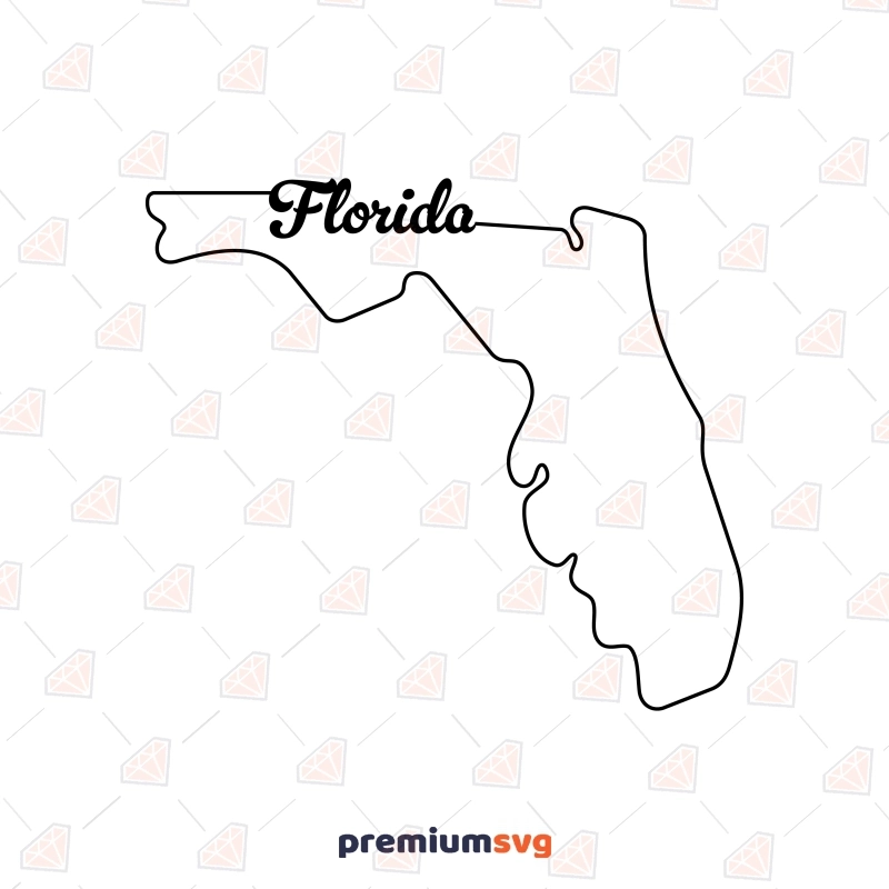 Florida Map Outline SVG PNG Printable Files PremiumSVG