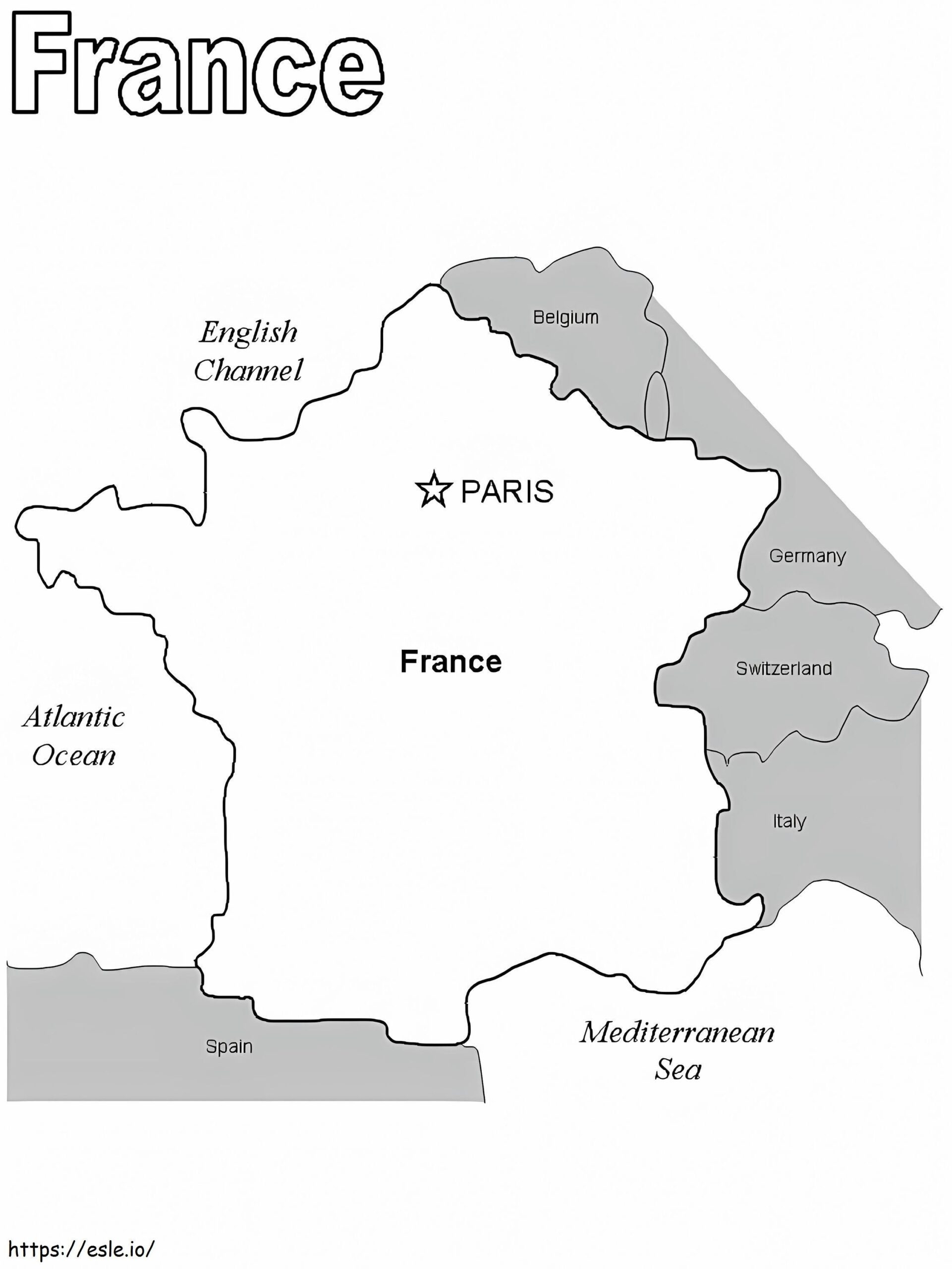 France Printable Map