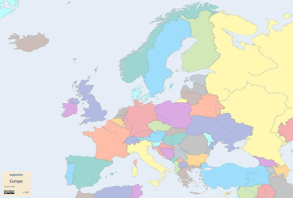 Free Maps Of Europe Mapswire