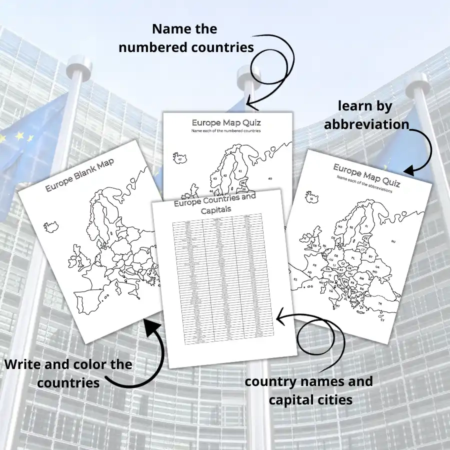 Map Of Europe Printable Blank