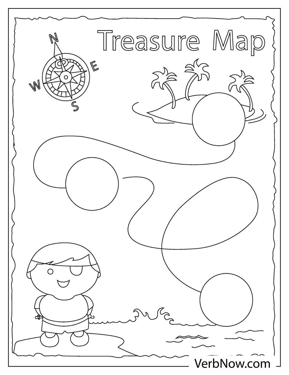 Free TREASURE MAP Coloring Pages For Download Printable PDF 