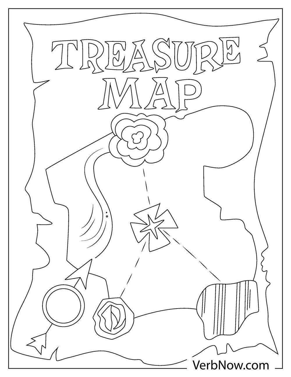 Free TREASURE MAP Coloring Pages For Download Printable PDF 