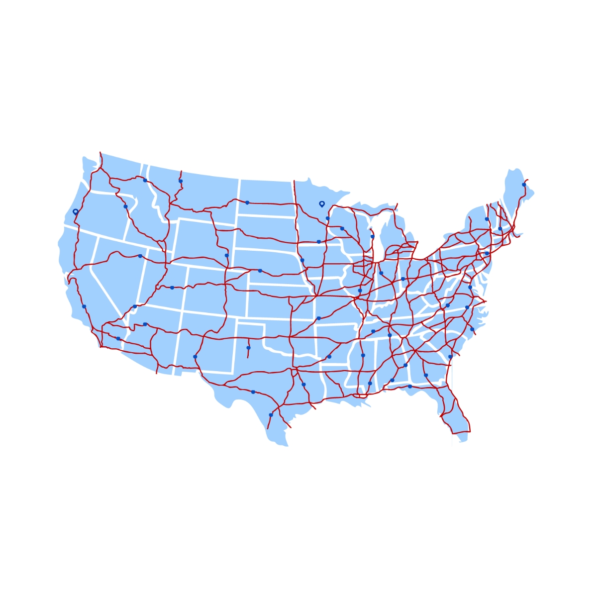 Free USA Highway Map Vector Template To Edit Online