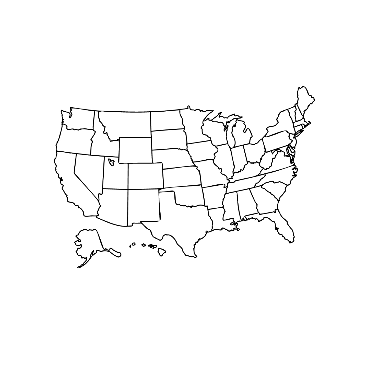 Free USA Map Vector Transparent Template To Edit Online
