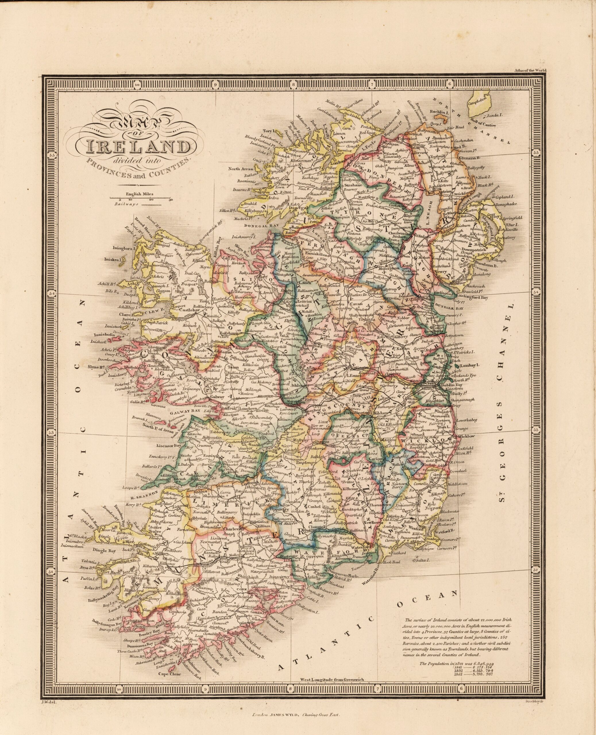 Free Vintage Maps Of Ireland To Print Picture Box Blue