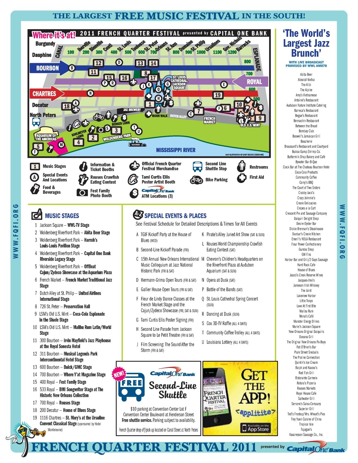 French Quarter Festival 2011 Map OffBeat Magazine