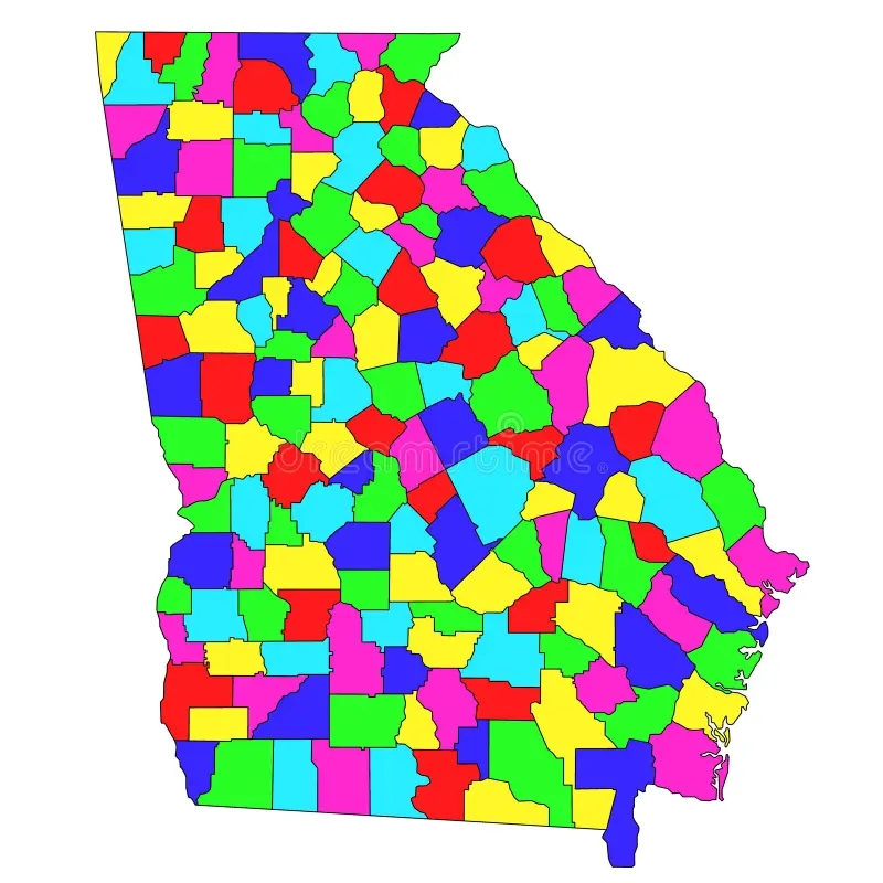Georgia Administrative Map Counties Map Of Georgia With Different Colours Blank Map Empty Map Of Georgia Stock Illustration Illustration Of Highlighted Location 327608813