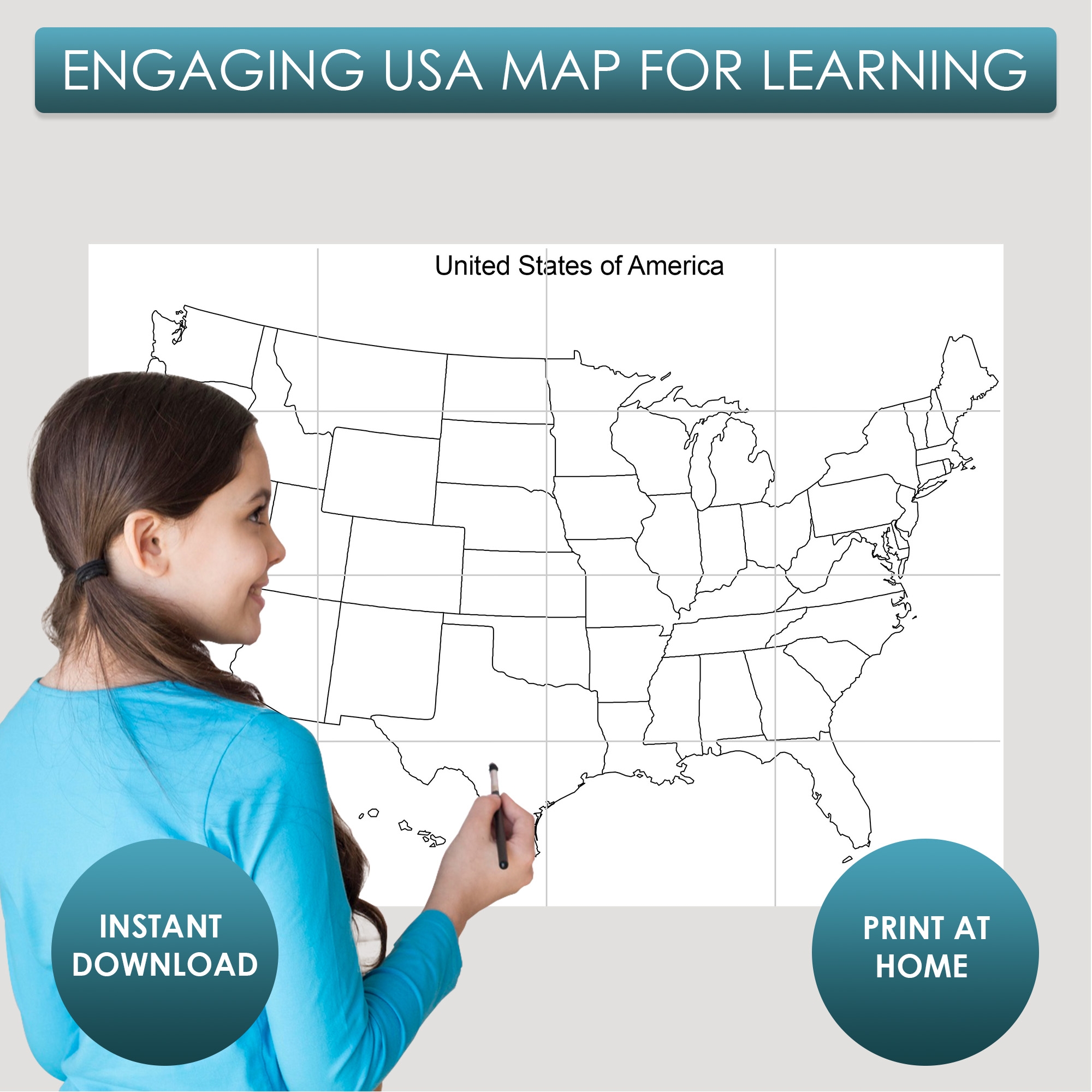 Giant Printable Map Of The USA Print Cut And Assemble