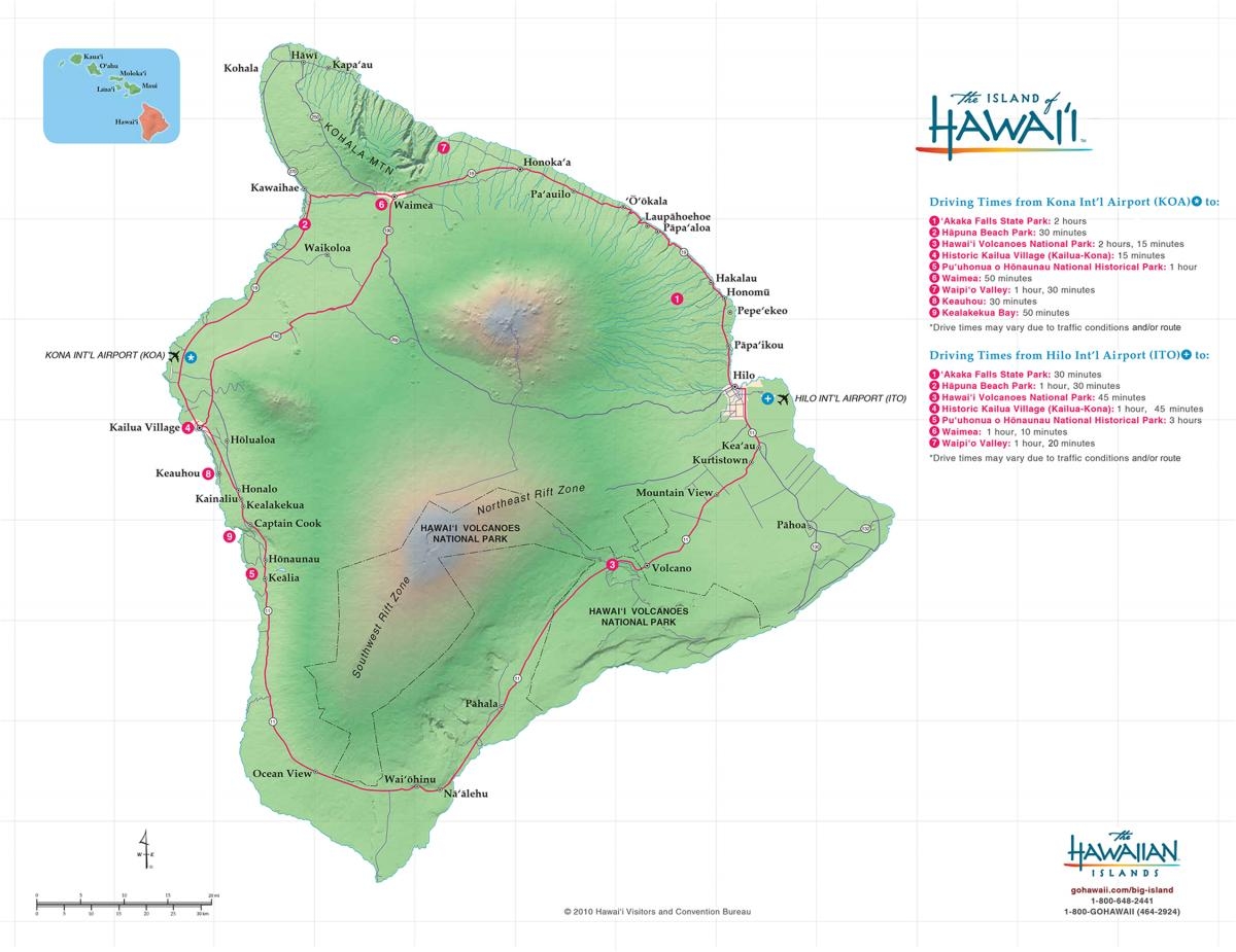 Map Of Hawaii Islands Printable
