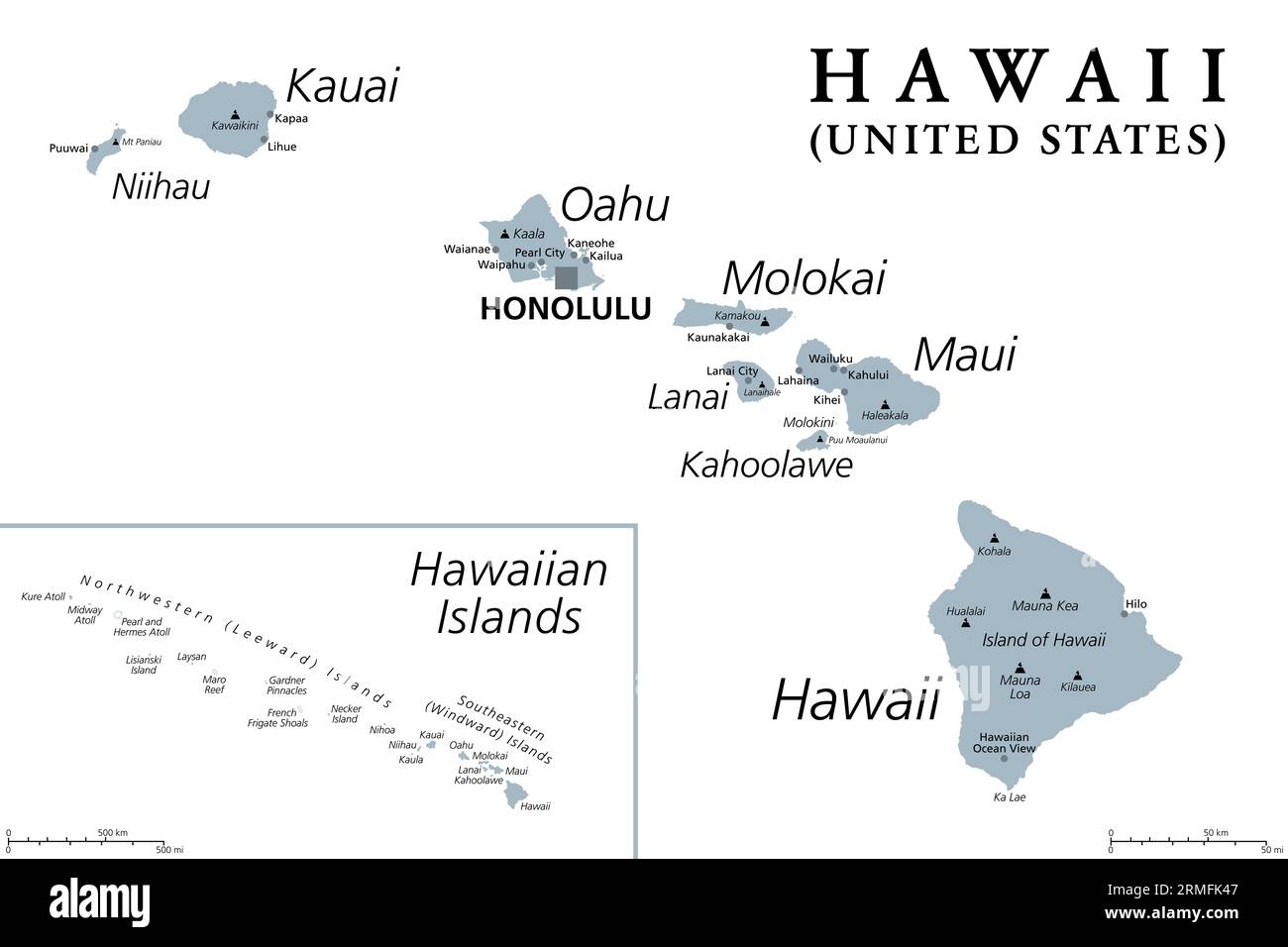 Hawaiian Archipelago Map Cut Out Stock Images U0026 Pictures Alamy