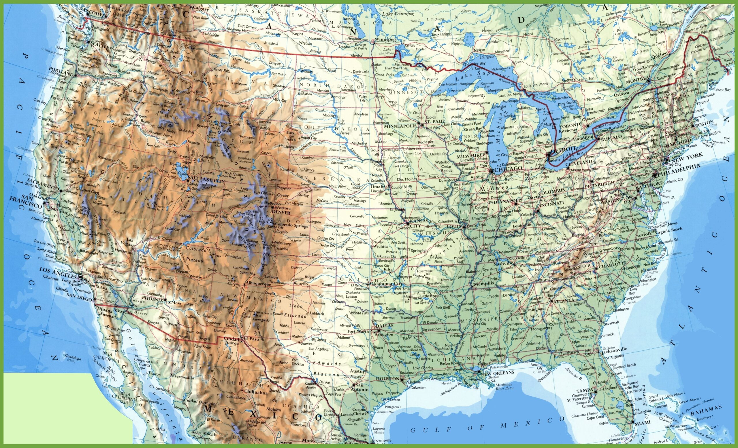 Printable Usa Map With Cities