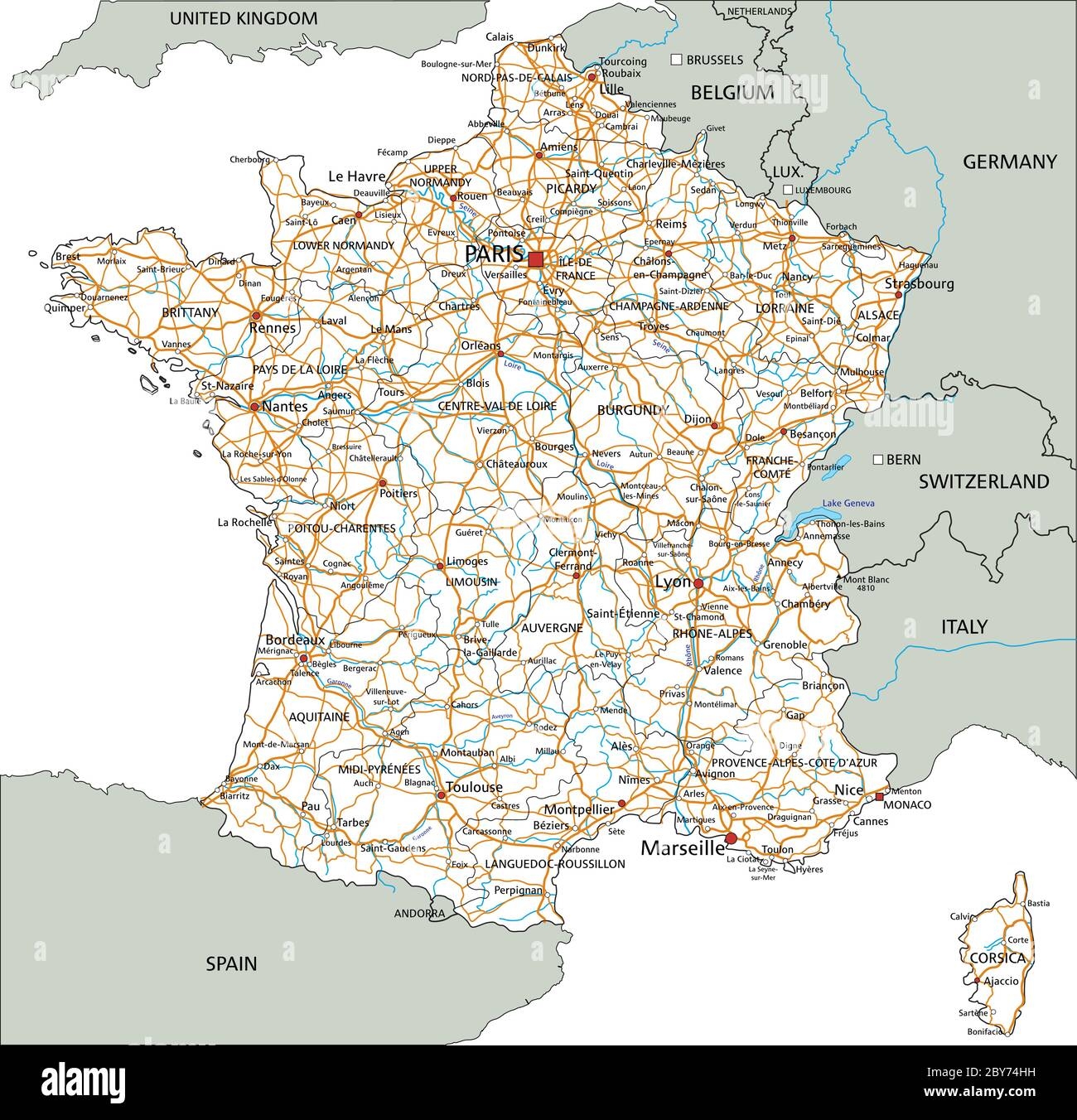 Printable Map Of France